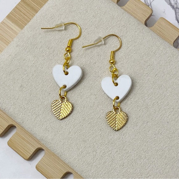 Valentine Heart Earrings, Heart Dangle Earrings, Hand Crafted Gifts For Her - Picture 2 of 5